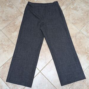 Amanda Smith Pants Womens 12P Gray Tweed Pattern Wide Leg Office Biz Casual